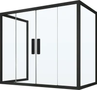Шторка на ванну Kubele DE019 P4U-CLN-BLMT, 170х70 см, профиль матовый черный