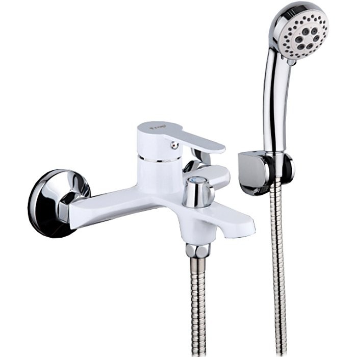 Смеситель для ванны с душем Frap H41 F3241 белый, хром