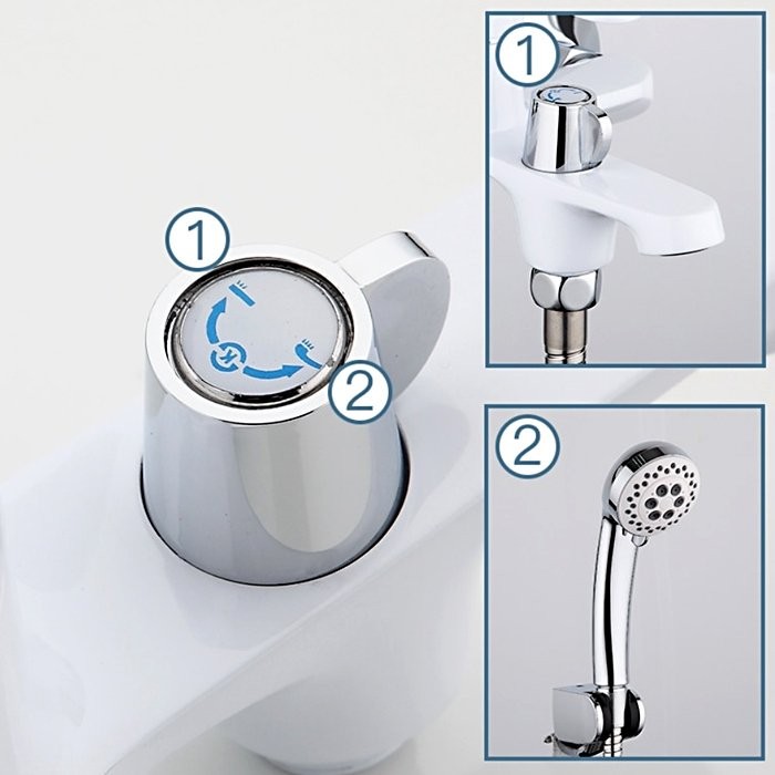 Смеситель для ванны с душем Frap H41 F3241 белый, хром