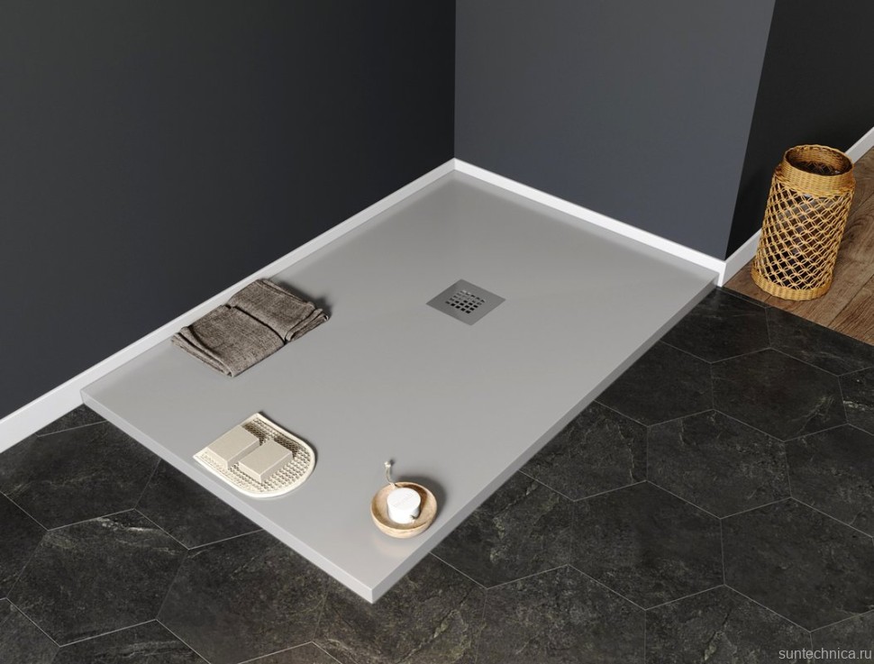 Поддон для душа Aquanet Pleasure NEW 005G 160x80 с сифоном, серый камень
