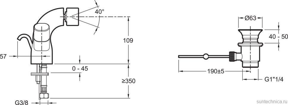 Смеситель для биде Jacob Delafon Talan E10088RU-CP