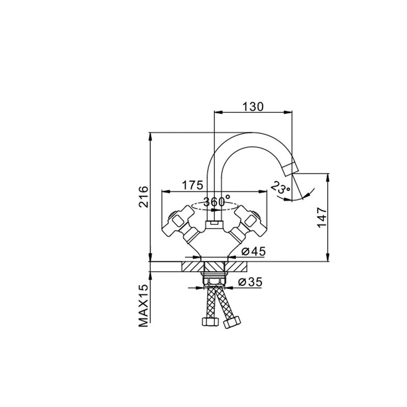 Смеситель для раковины Frap H24 F1324 хром