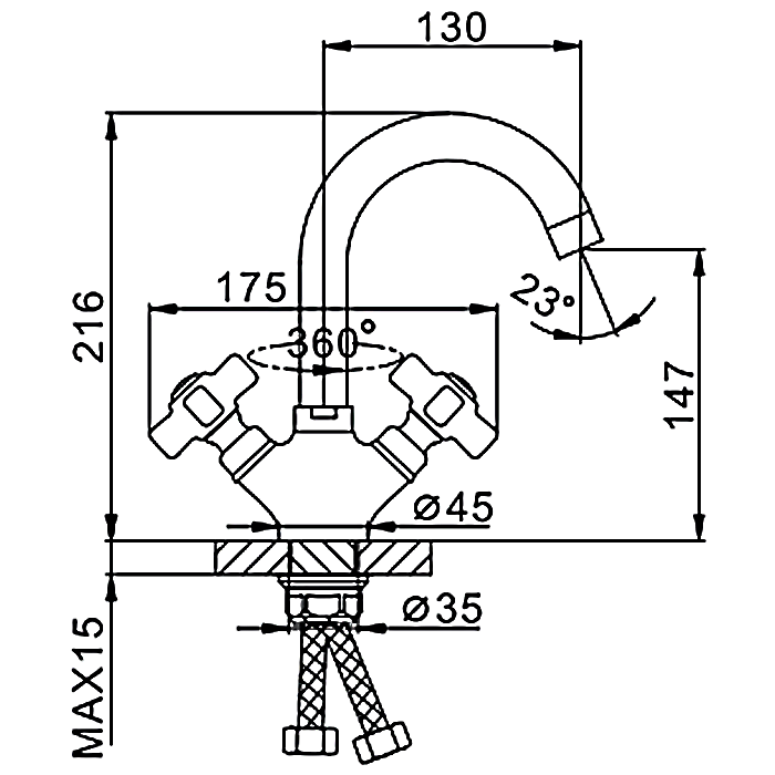 Смеситель для раковины Frap H24 F1324 хром