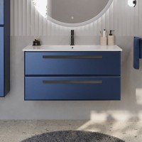 Тумба с раковиной Cezares Eco Cer 100 ручки матовые черные, sapfiro