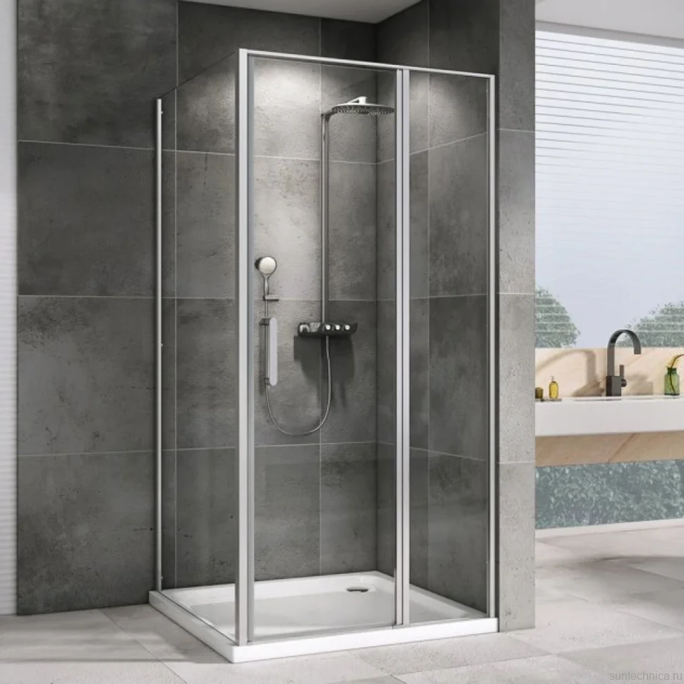 Душевой уголок Abber Sonnenstrand AG04130S-S85 85x130, профиль хром, стекло прозрачное