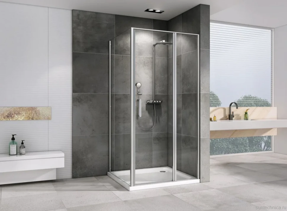 Душевой уголок Abber Sonnenstrand AG04130S-S85 85x130, профиль хром, стекло прозрачное