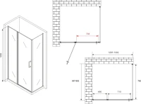 Душевой уголок Abber Sonnenstrand AG04130S-S85 85x130, профиль хром, стекло прозрачное