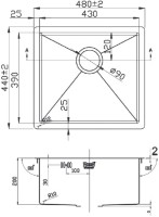 Мойка кухонная Zorg Light ZL R 480440 GRAFIT