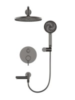 Душевой комплект Wonzon & Woghand Solo WW-939032-BGM С ВНУТРЕННЕЙ ЧАСТЬЮ, темный графит