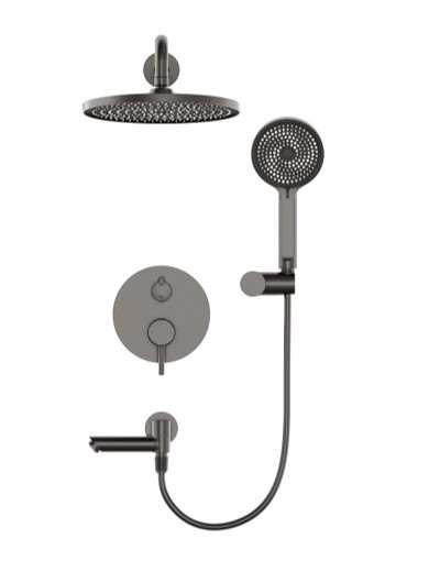 Душевой комплект Wonzon & Woghand Solo WW-939032-BGM С ВНУТРЕННЕЙ ЧАСТЬЮ, темный графит