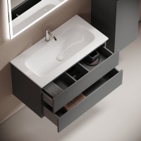 Тумба с раковиной Sancos Folk 90 подвесная, ergraut soft, раковина СN7019