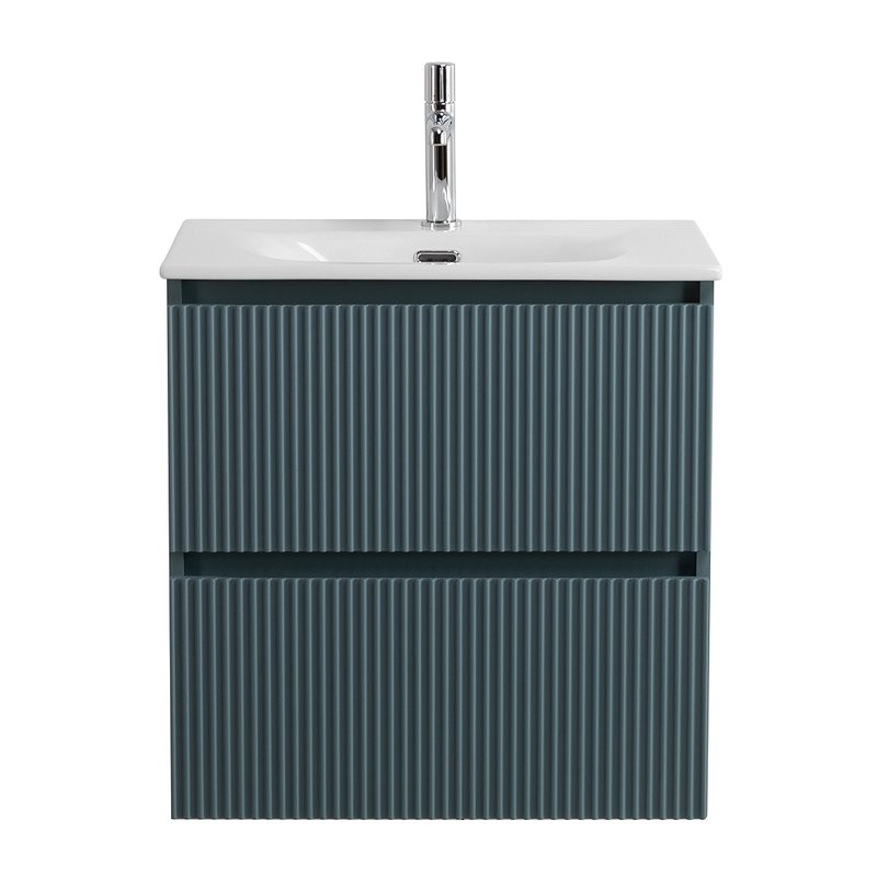 Тумба с раковиной BelBagno Uno 70 подвесная, 2 ящика, матовая голубая