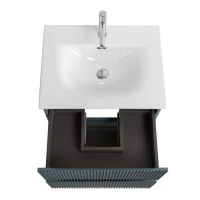 Тумба с раковиной BelBagno Uno 70 подвесная, 2 ящика, матовая голубая