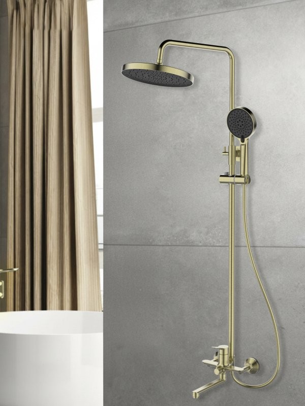 Душевая стойка Lemark Сибирь LMF-7026B-BRG брашированное золото