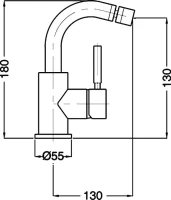 Смеситель для биде Cezares Olimp BSM2 03/24 L Смеситель для биде Cezares Olimp BSM2 03/24 L