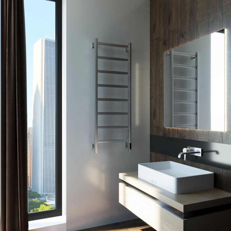 Полотенцесушитель электрический Grota Soffi K 430х1200 NM EL 120x45 см, подключение справа, слева, скрытое подключение справа, матовый хром, лесенка