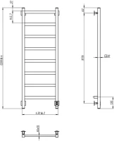 Полотенцесушитель электрический Grota Soffi K 430х1200 NM EL 120x45 см, подключение справа, слева, скрытое подключение справа, матовый хром, лесенка