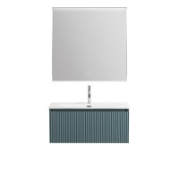 Мебель для ванной комнаты BelBagno Uno 80 подвесная, 1 ящик, матовая голубая