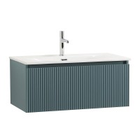 Мебель для ванной комнаты BelBagno Uno 80 подвесная, 1 ящик, матовая голубая