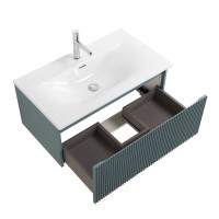 Мебель для ванной комнаты BelBagno Uno 80 подвесная, 1 ящик, матовая голубая