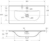 Мебель для ванной комнаты BelBagno Uno 80 подвесная, 1 ящик, матовая голубая