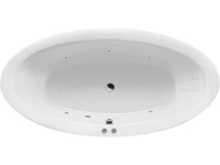 Акриловая ванна Excellent Lumina Line Nano 190x95 см, встраиваемая, с гидромассажем, белая, овальная, с каркасом, со сливом-переливом