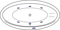 Акриловая ванна Excellent Lumina Line Nano 190x95 см, встраиваемая, с гидромассажем, белая, овальная, с каркасом, со сливом-переливом