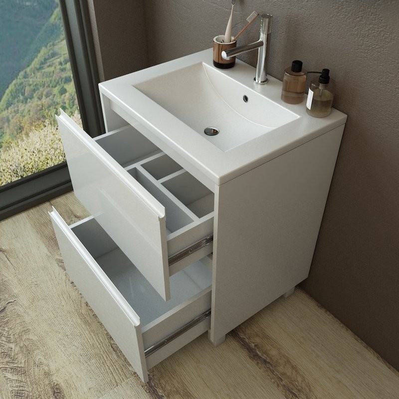 Мебель для ванной комнаты Emmy Вега 50 напольная, белая