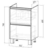 Мебель для ванной комнаты Emmy Вега 50 напольная, белая