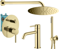 Комплект для ванной Plumberia Selection Ixo KITXO18OR53 С ВНУТРЕННЕЙ ЧАСТЬЮ, золото 24к