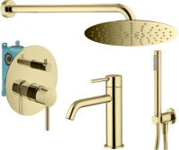 Комплект для ванной Plumberia Selection Ixo KITXO18OR53 С ВНУТРЕННЕЙ ЧАСТЬЮ, золото 24к