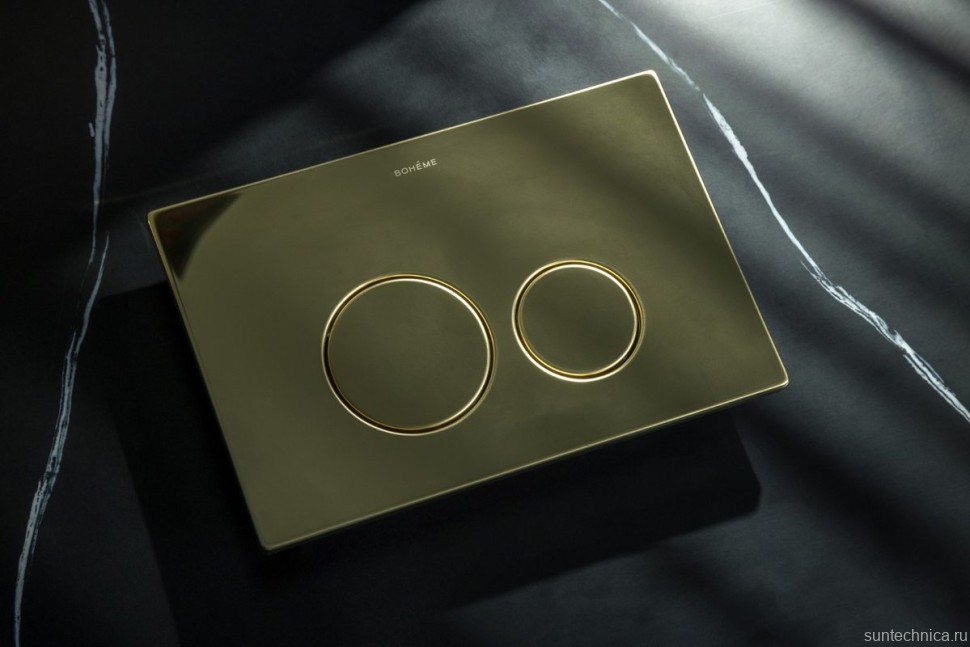 Кнопка смыва для унитаза Boheme 649-G нержавеющая сталь, цвет gold