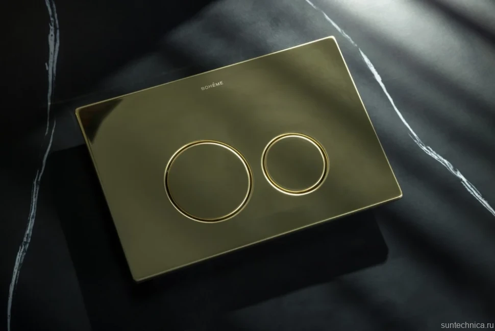 Кнопка смыва для унитаза Boheme 649-G нержавеющая сталь, цвет gold