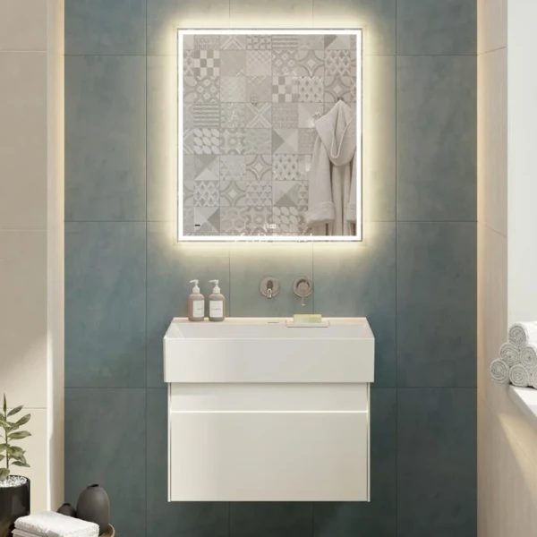 Мебель для ванной комнаты KERAMA MARAZZI Logica 70 подвесная, белоснежная, без отверстий под смеситель