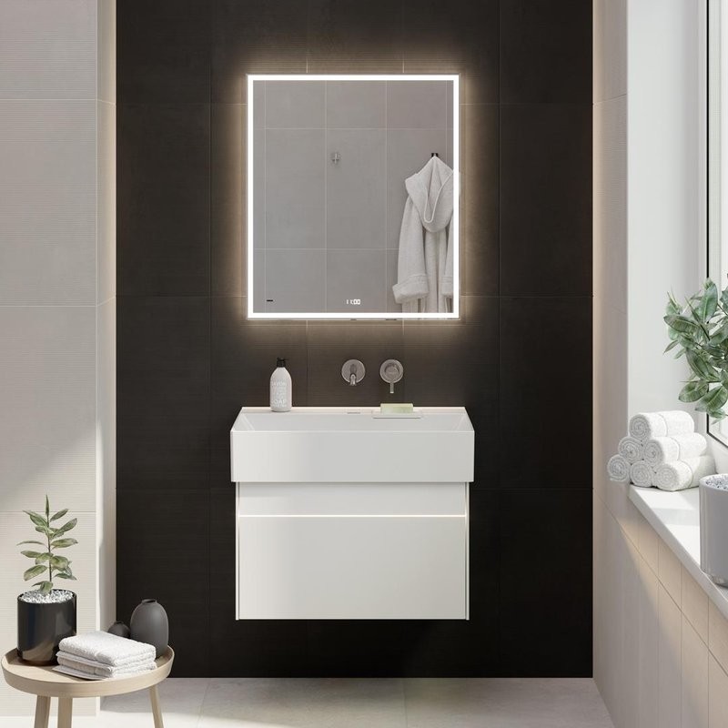 Мебель для ванной комнаты KERAMA MARAZZI Logica 70 подвесная, белоснежная, без отверстий под смеситель