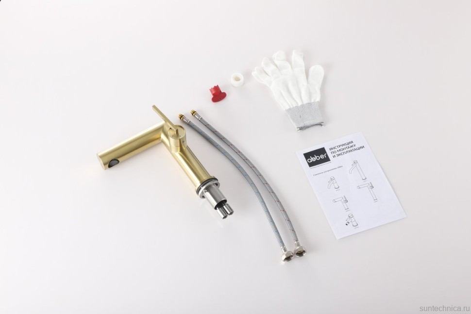 Смеситель для раковины Abber Perfekte 316 AF8A10BG золото брашированное