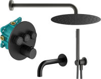 Душевой комплект Plumberia Selection PSBOX KITPSB03NO260 С ВНУТРЕННЕЙ ЧАСТЬЮ, черный матовый