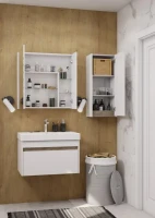 Шкаф AQUATON Марти белый, дуб эндгрейн