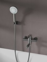 Смеситель для ванны с душем Agger Easy A3121255 оружейная сталь матовая Смеситель для ванны с душем Agger Easy A3121255 оружейная сталь матовая