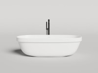 Ванна из искусственного камня Salini Greca In S-Stone 180x80 см, отдельностоящая, матовая белая, овальная, с донным клапаном