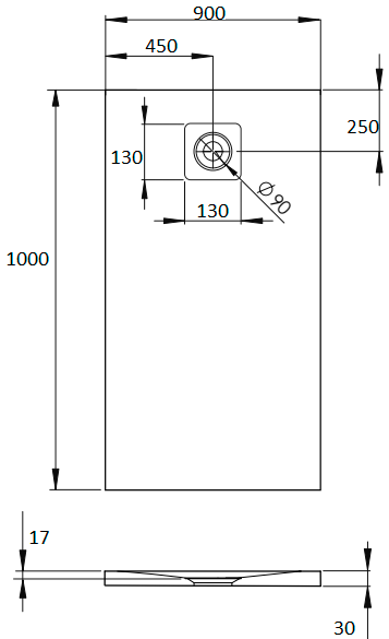 Поддон для душа Radaway Kyntos F 100x90 white, с сифоном