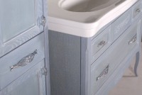 Тумба с раковиной ASB-Woodline Модерн 85 рошфор, белая патина