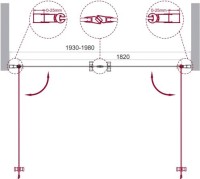 Душевая дверь в нишу BelBagno Etna B-2-200-C-Cr