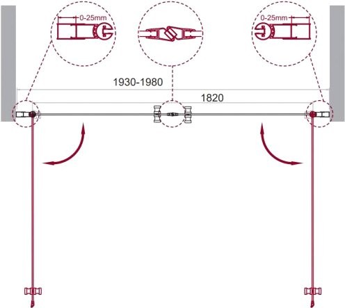 Душевая дверь в нишу BelBagno Etna B-2-200-C-Cr