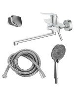 Смеситель с длинным изливом для ванны AZARIO Lursy AZ-K1749BN сатин