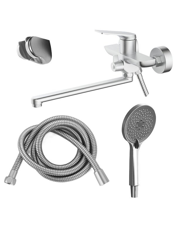 Смеситель с длинным изливом для ванны AZARIO Lursy AZ-K1749BN сатин