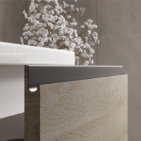 Мебель для ванной комнаты Vigo Cross 80 напольная, 2 ящика, светлое дерево