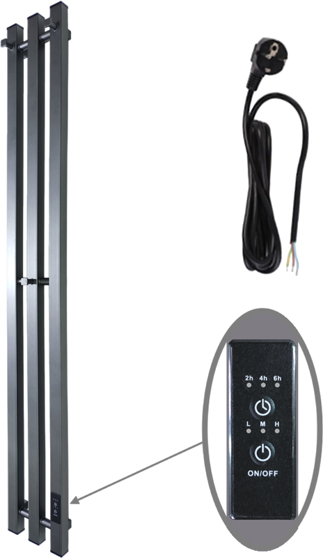 Полотенцесушитель электрический Маргроид Inaro3v профильный 120х12, графитовый серый