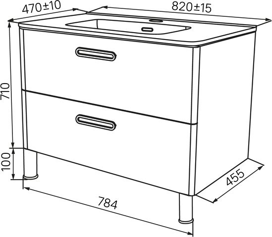 Тумба с раковиной IDDIS Brick 80 напольная