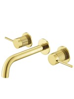 Смеситель для раковины Vincea Groove VBFW-4G1BG4 С ВНУТРЕННЕЙ ЧАСТЬЮ, брашированное золото